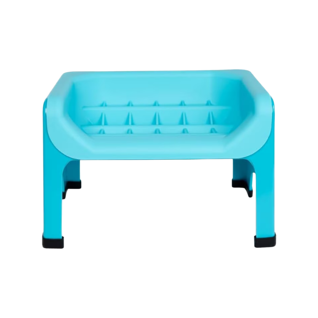 Elevated Slow Feeder Bowl for Flat-Face Dogs with Silicone Insert, Blue