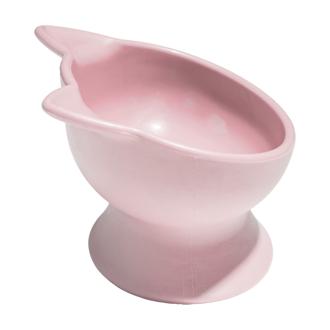 Plastic Elevated Cat Ear Feeding Bowl, Raised Pet Food Bowl with Stable Base, Pink