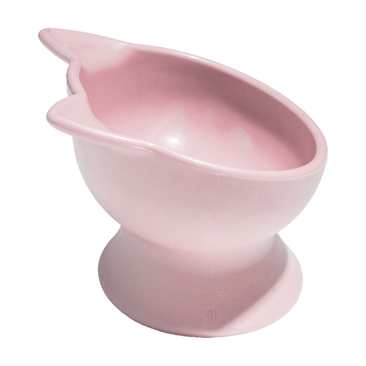 Plastic Elevated Cat Ear Feeding Bowl, Raised Pet Food Bowl with Stable Base, Pink